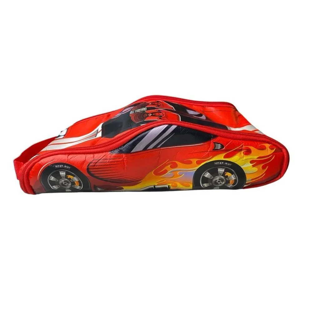 ZipBin Race Car Play Mat Storage Bag Kids Toy Organizer Red Carry Case Boys